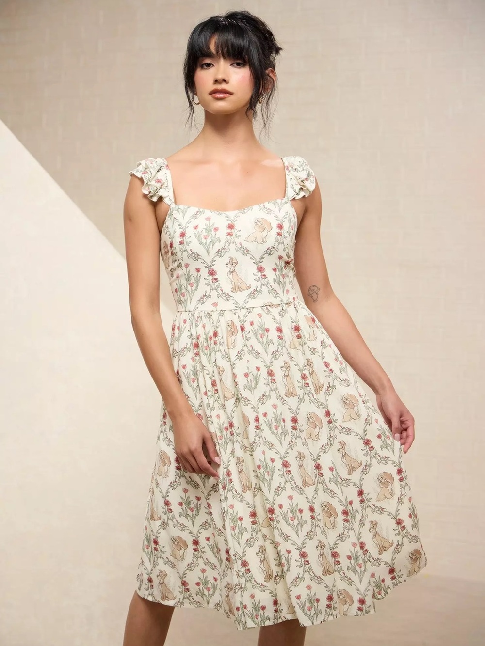 Disney Lady & The Tramp Floral Ruffle Tank Dress by Her Universe